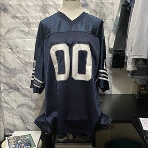 Dark Blue Football Jersey with White Details